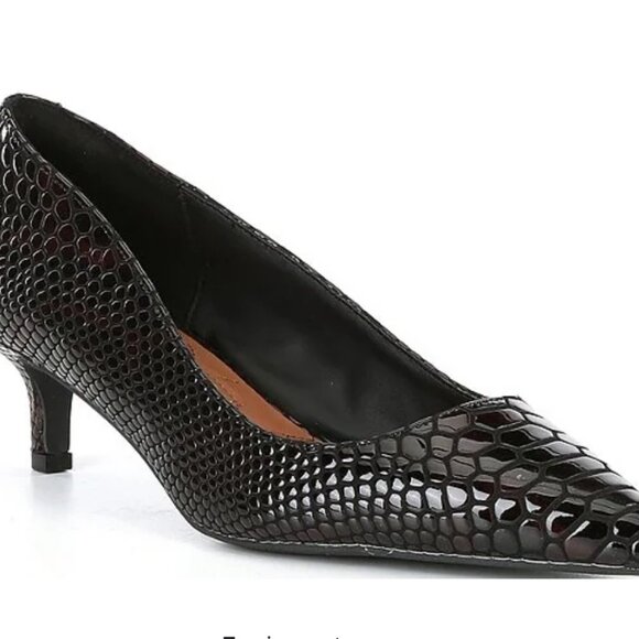 Kurt Geiger London Kensington Flexi 45 Snake Print Leather Dress Pumps Size 40.5 - Picture 1 of 10
